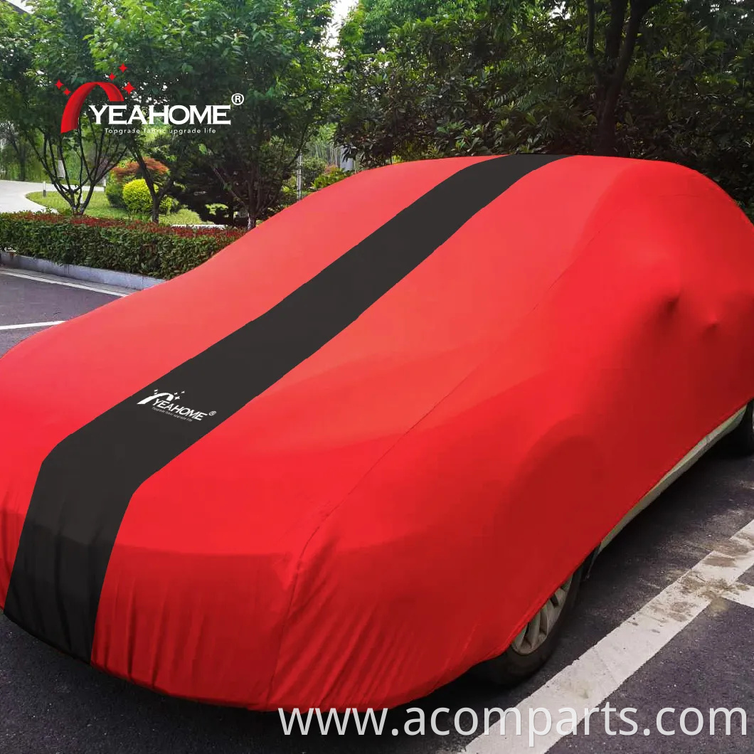 Striped Design Customized Logo Stretch Indoor Car Cover Dust-Proof Auto Cover